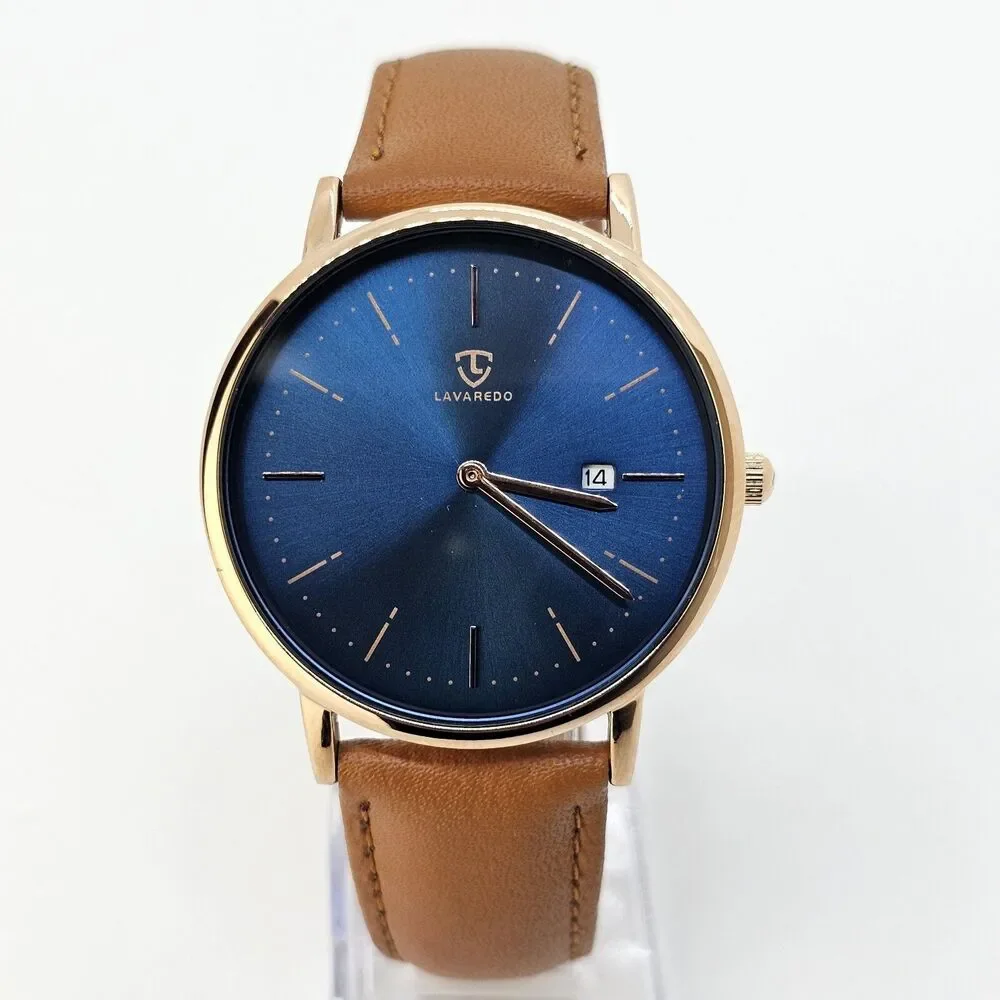 Mens Watch Minimalist Fashion Simple Wrist Watch Analog Date with‎ Leather Strap